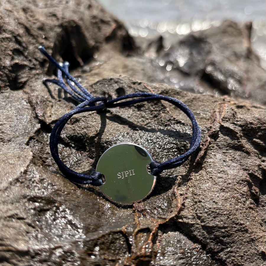 Pulsera "No tengáis miedo" — Acabado en Plata pulida.